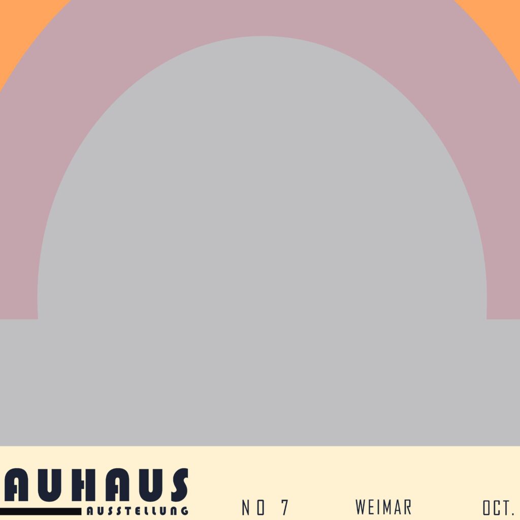 bauhaus print warm tones geometric arch design 12