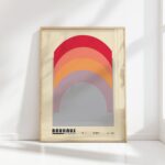 bauhaus print warm tones geometric arch design 16
