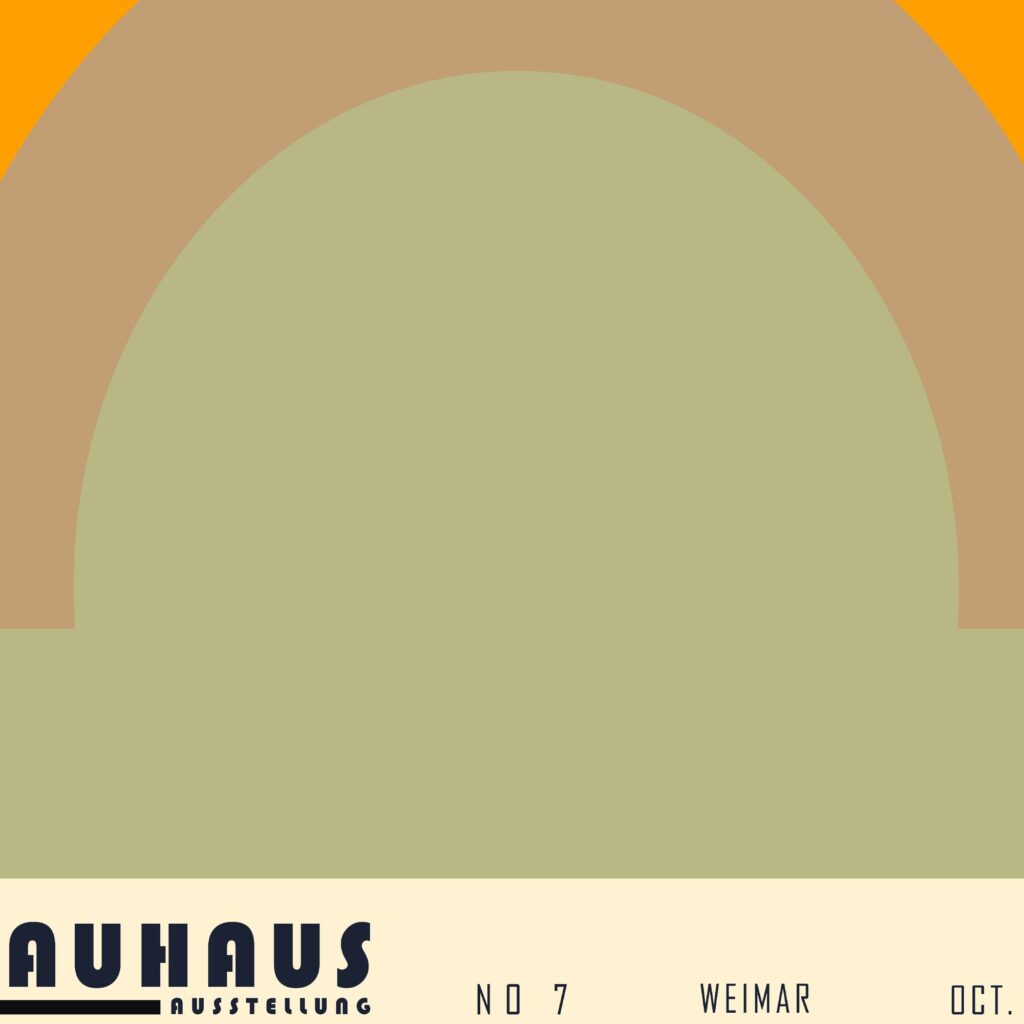 bauhaus print warm tones geometric arch design 4