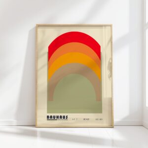 bauhaus print warm tones geometric arch design 8