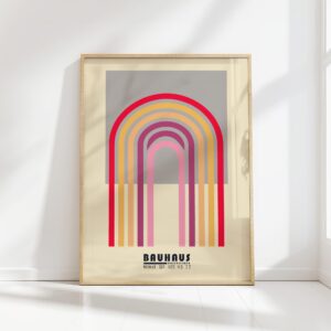 bauhaus print warm tones geometric arches 8