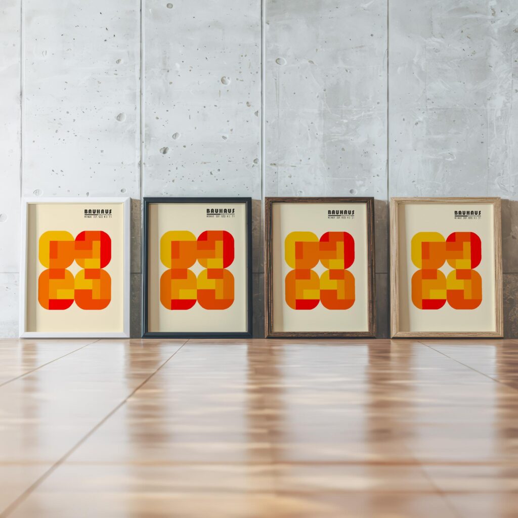 bauhaus print warm tones geometric artwork 2