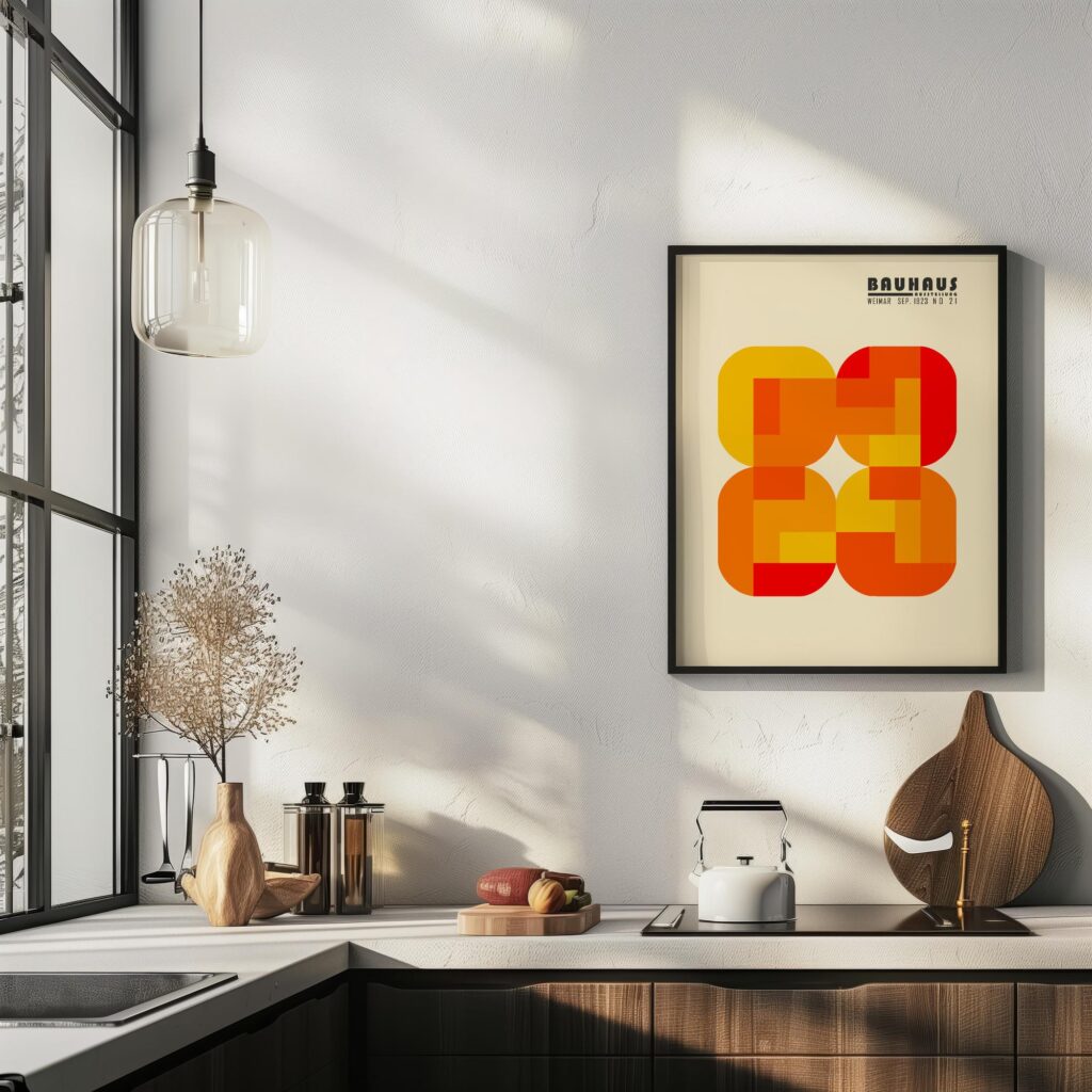 bauhaus print warm tones geometric artwork 5