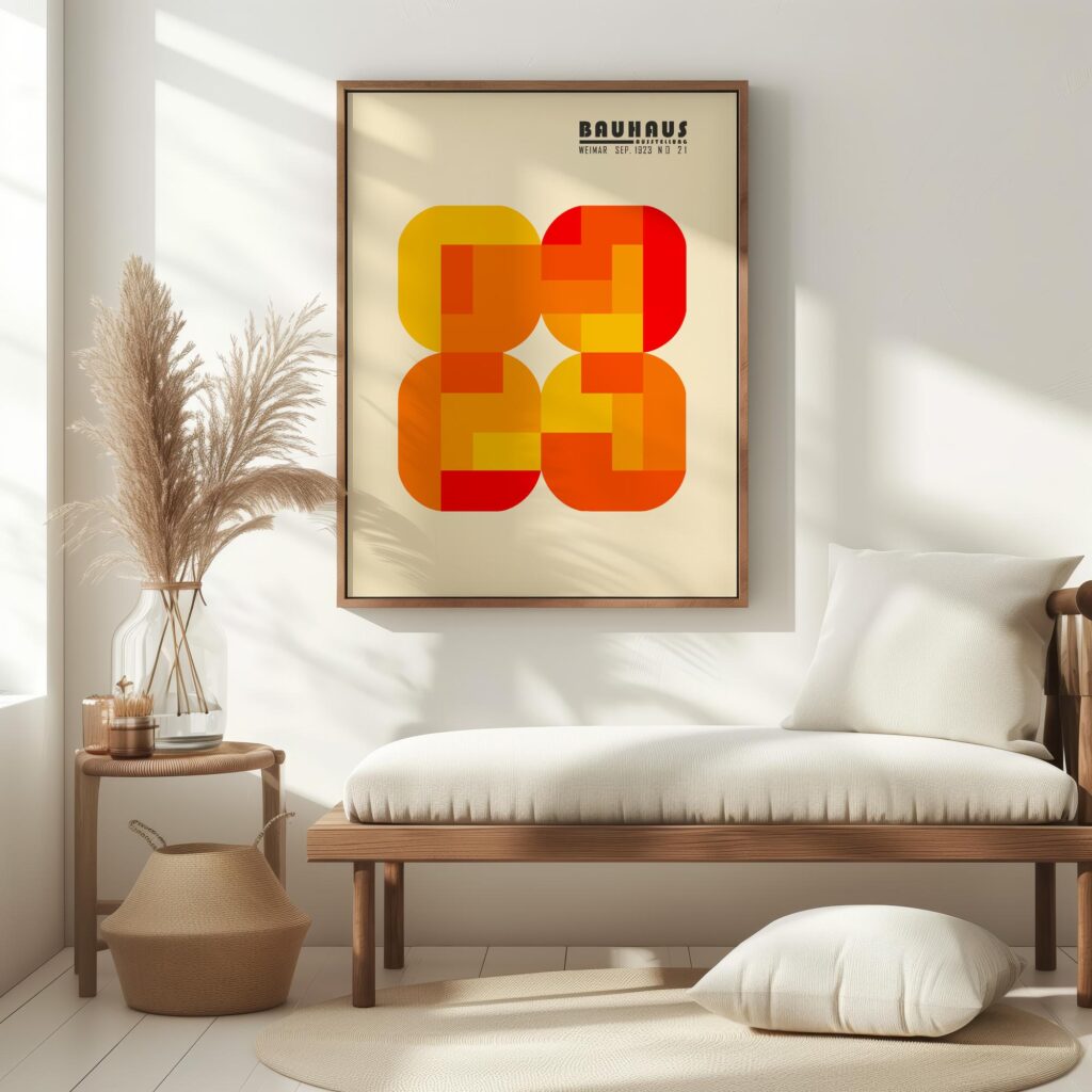 bauhaus print warm tones geometric artwork 6