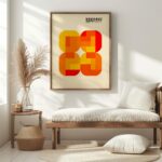 bauhaus print warm tones geometric artwork 6