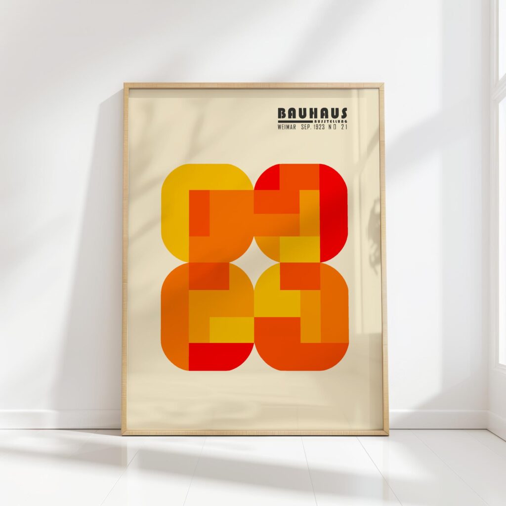 bauhaus print warm tones geometric artwork 8