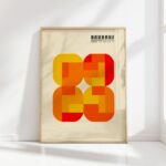 bauhaus print warm tones geometric artwork 8