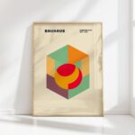 bauhaus print warm tones geometric artwork 9