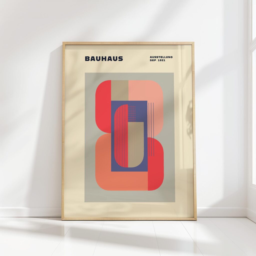 bauhaus print warm tones geometric balance