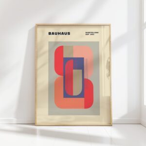 bauhaus print warm tones geometric balance
