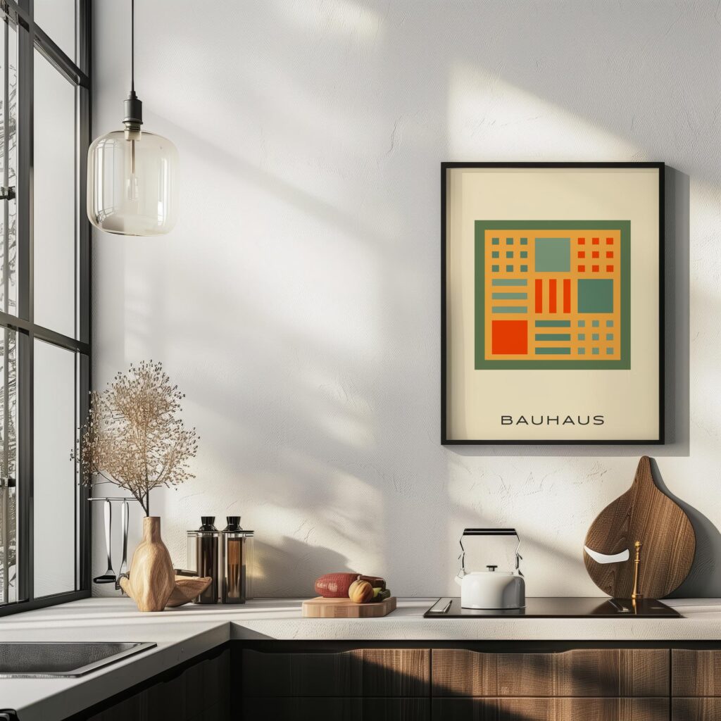 bauhaus print warm tones geometric blocks design 5