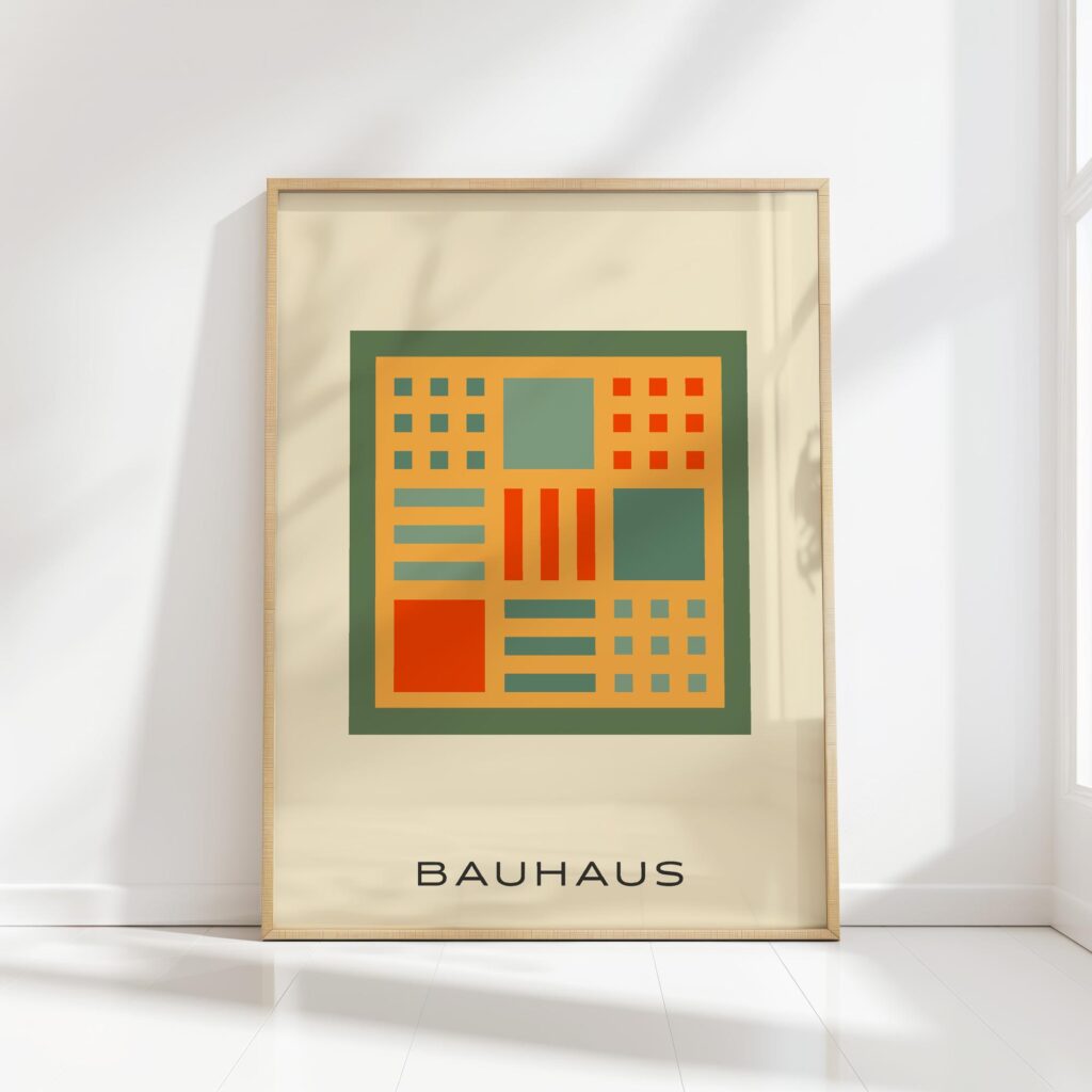 bauhaus print warm tones geometric blocks design 8