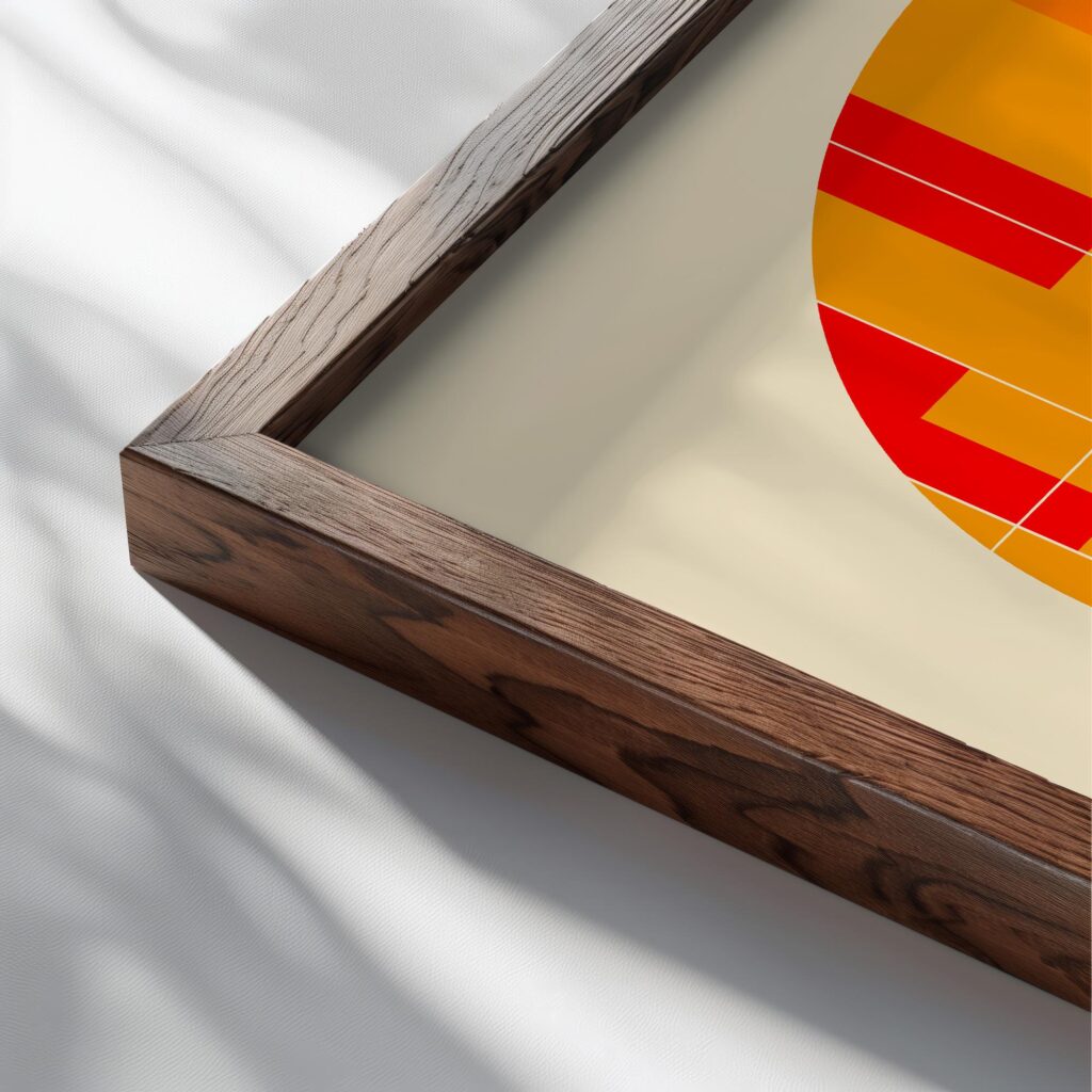 bauhaus print warm tones geometric circle design 3