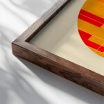 bauhaus print warm tones geometric circle design 3