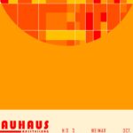 bauhaus print warm tones geometric circle design 4