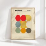 bauhaus print warm tones geometric circles 2
