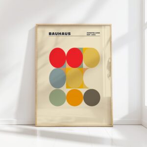 bauhaus print warm tones geometric circles 2
