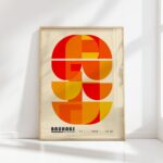 bauhaus print warm tones geometric circles 4