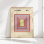 bauhaus print warm tones geometric concentric