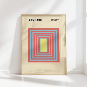 bauhaus print warm tones geometric concentric