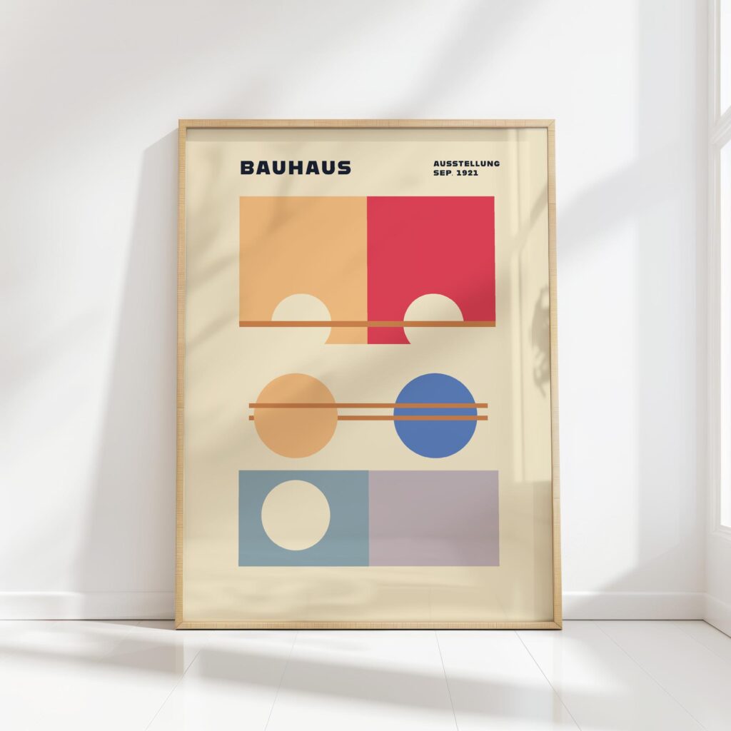 bauhaus print warm tones geometric shapes 10