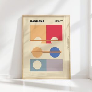 bauhaus print warm tones geometric shapes 10