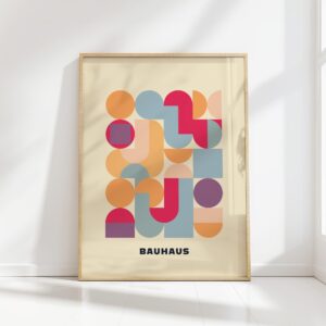 bauhaus print warm tones geometric shapes 11