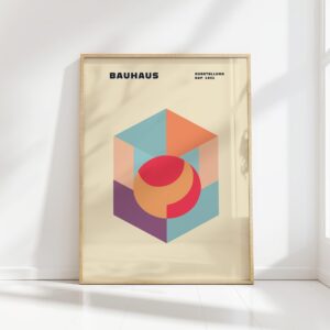 bauhaus print warm tones geometric shapes 12