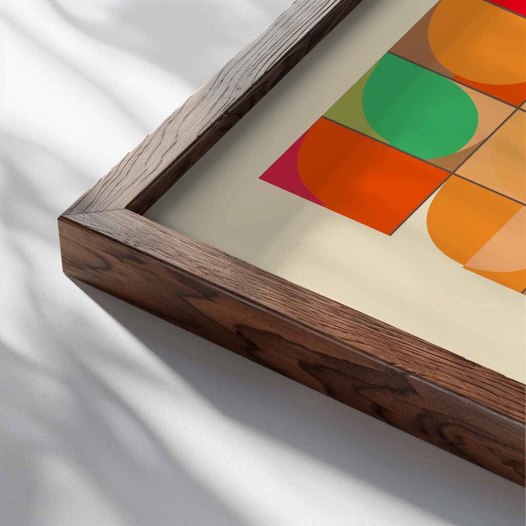 bauhaus print warm tones geometric shapes 3