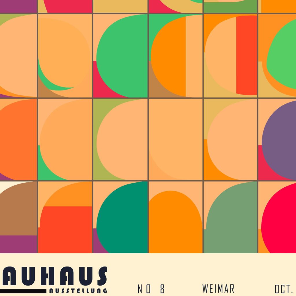 bauhaus print warm tones geometric shapes 4