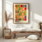 bauhaus print warm tones geometric shapes 6