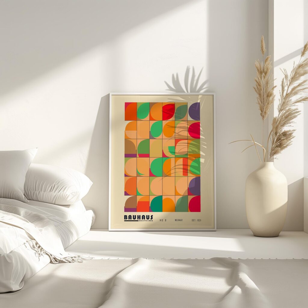 bauhaus print warm tones geometric shapes 7