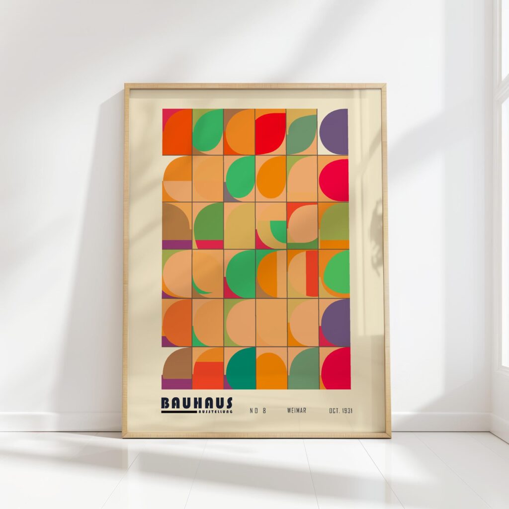 bauhaus print warm tones geometric shapes 8
