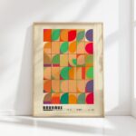 bauhaus print warm tones geometric shapes 8