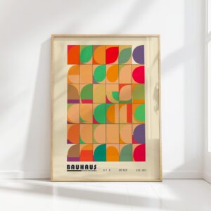 bauhaus print warm tones geometric shapes 8