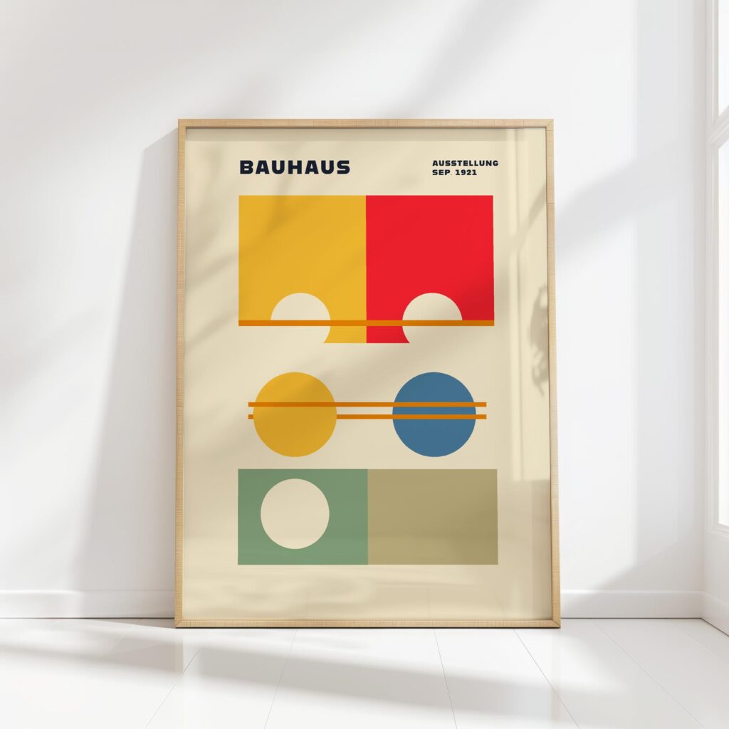 bauhaus print warm tones geometric shapes 9