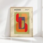 bauhaus print warm tones geometric shapes design