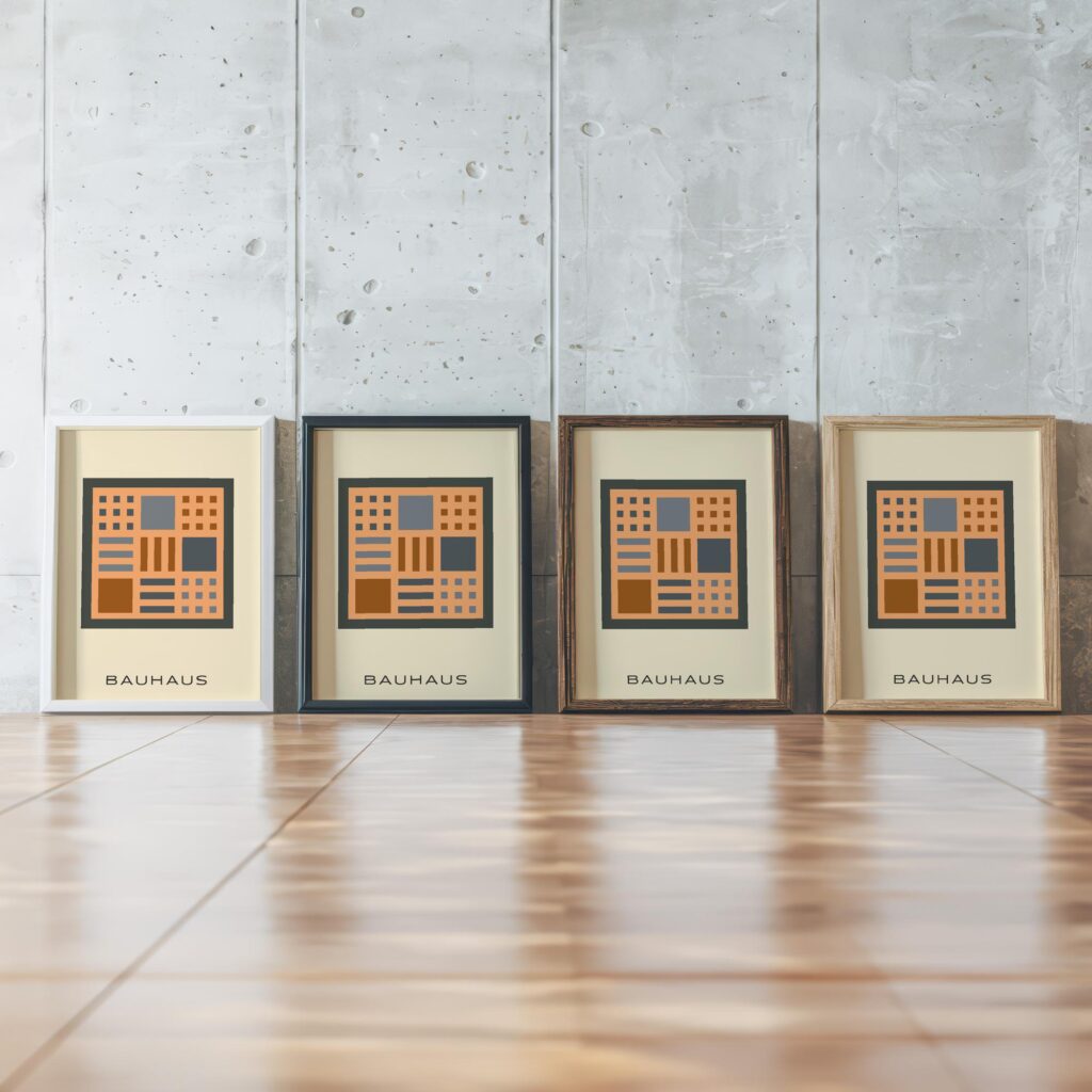 bauhaus print warm tones geometric simplicity 2