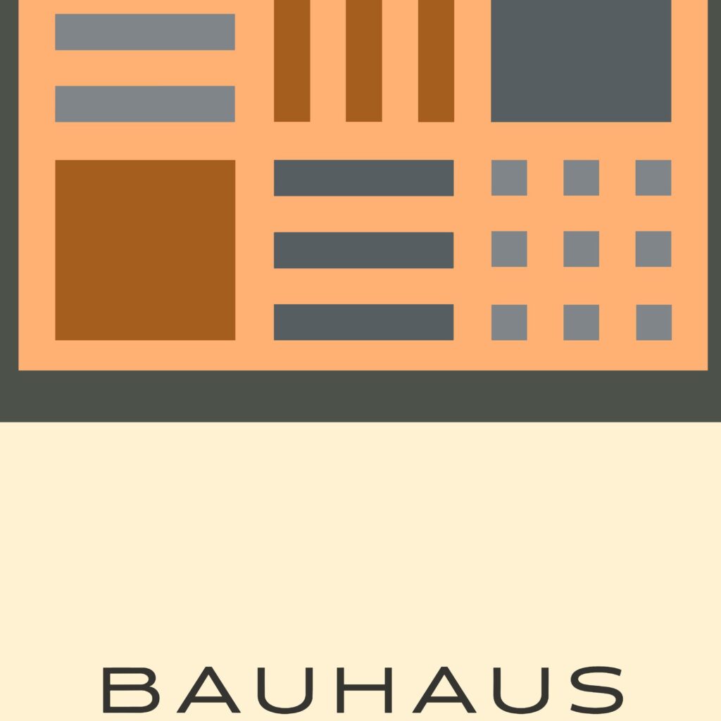 bauhaus print warm tones geometric simplicity 4