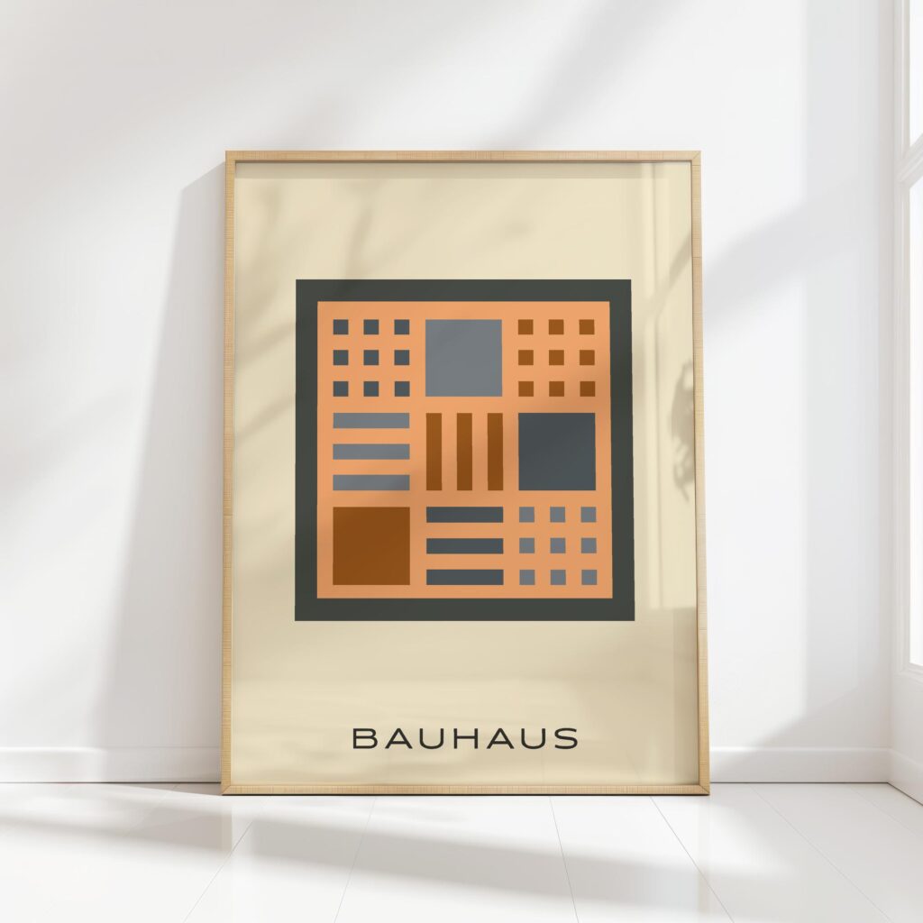 bauhaus print warm tones geometric simplicity 8