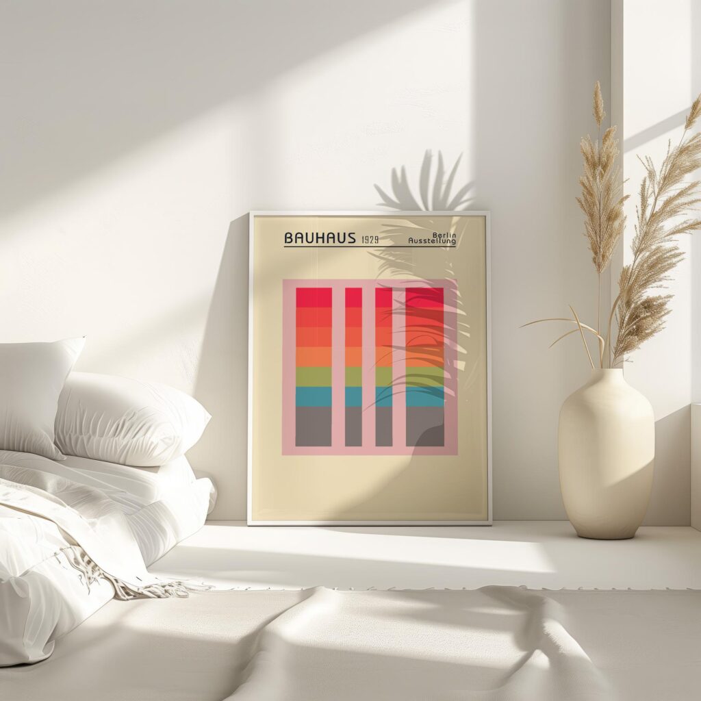 bauhaus print warm tones geometric stripes 7