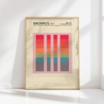 bauhaus print warm tones geometric stripes 8