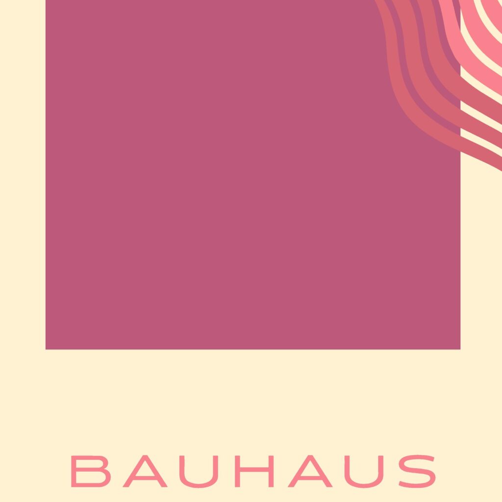 bauhaus print warm tones geometric wave design 4