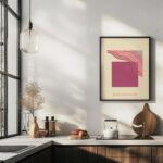 bauhaus print warm tones geometric wave design 5