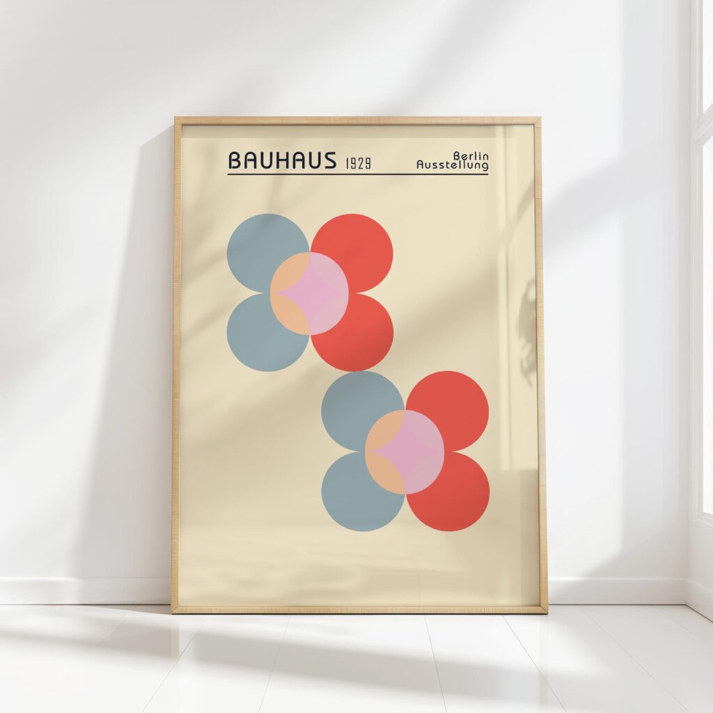 bauhaus print warm tones overlapping circles