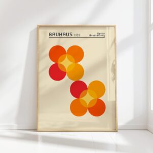 bauhaus print warm tones overlapping circles design