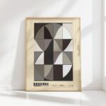 bauhaus print with monochrome geometric shapes