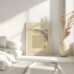 bauhaus print with neutral tones and flowing lines 7