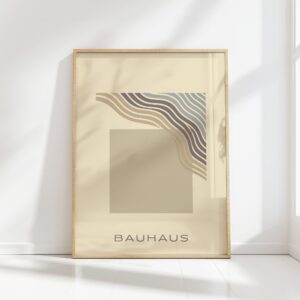 bauhaus print with neutral tones and flowing lines 8