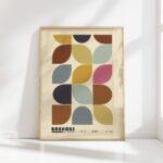 bauhaus print with warm geometric balance design